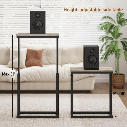 Living Room Side Table, Tall Couch Table, Bedroom End Table, Greige TB01BG083
